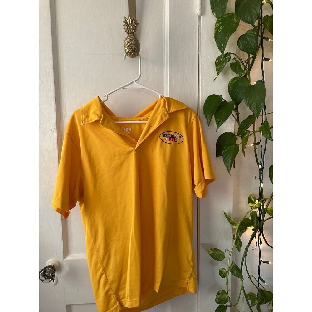 Team 365 men’s size medium Bold Gold Open yellow polo shirt